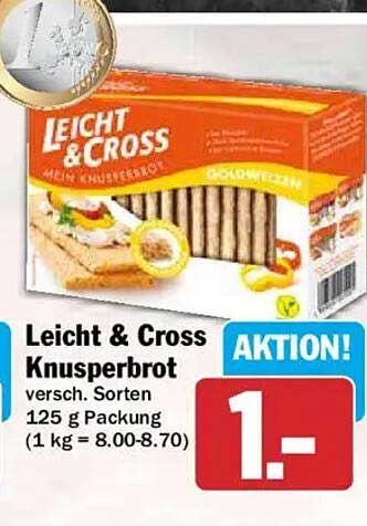 Leicht & Cross Knusperbrot versch. Sorten 125 g Packung (1 kg = 8.00-8.70)