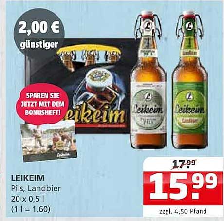 LEIKEIM Pils, Landbier 20 x 0,5 l (1 l = 1,60)