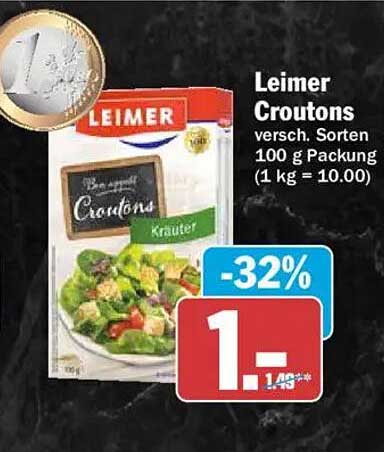 Leimer Croutons versch. Sorten 100 g Packung (1 kg = 10.00)