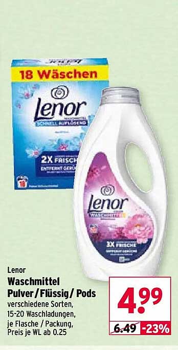 Lenor Waschmittel Pulver/Flüssig / Pods
