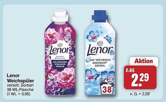 Lenor Weichspüler versch. Sorten 38-WL-Flasche (1 WL = 0.06)