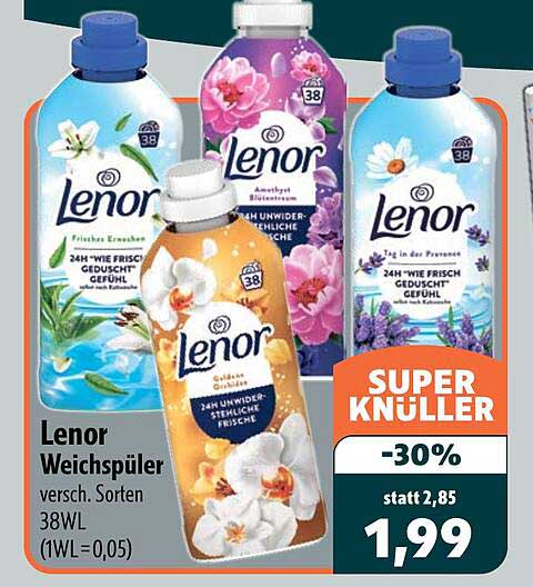 Lenor Weichspüler versch. Sorten 38Wl (1WL=0,05)