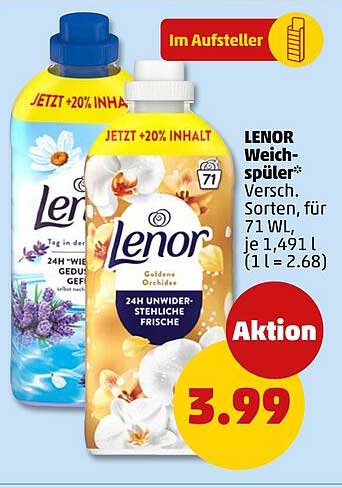 LENOR Weichspüler* Versch. Sorten, für 71 Wl., je 1,49 l (1 l = 2.68)