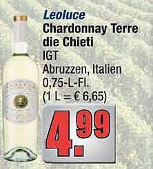 Leoluce Chardonnay Terre die Chieti IGT Abruzzen, Italien 0,75-L-Fl. (1 L = € 6,65)