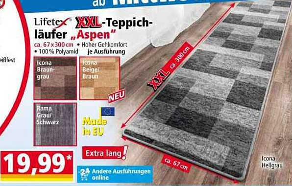 Lifetex XXL-Teppichläufer „Aspen“