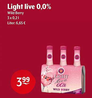 Light live 0,0% Wild Berry 3 x 0,2 l