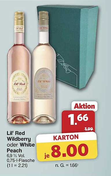 Lil' Red Wildberry oder White Peach 6,9 % Vol. 0,75-l-Flasche
