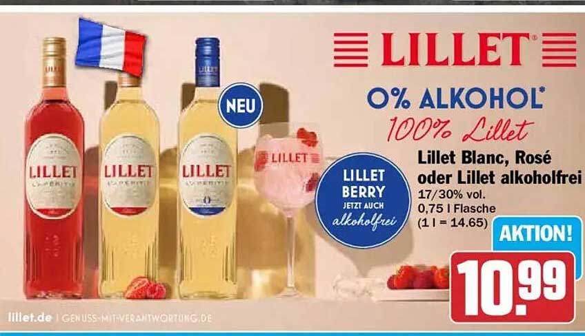 Lillet Blanc, Rosé oder Lillet alkoholfrei