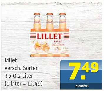 Lillet versch. Sorten 3 x 0,2 Liter (1 Liter = 12,49)