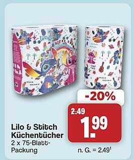Lilo & Stitch Küchentücher 2 x 75-Blatt-Packung