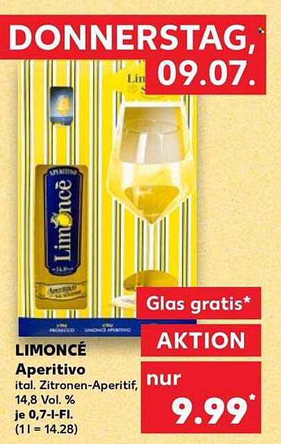 LIMONCÉ Aperitivo ital. Zitronen-Aperitif, 14,8 Vol. % je 0,7-l-Fl.