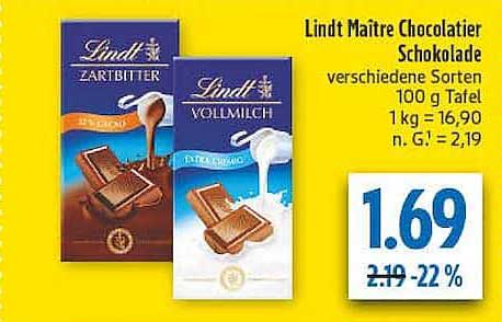 Lindt Maitré Chocolatier Schokolade verschiedene Sorten 100 g Tafel