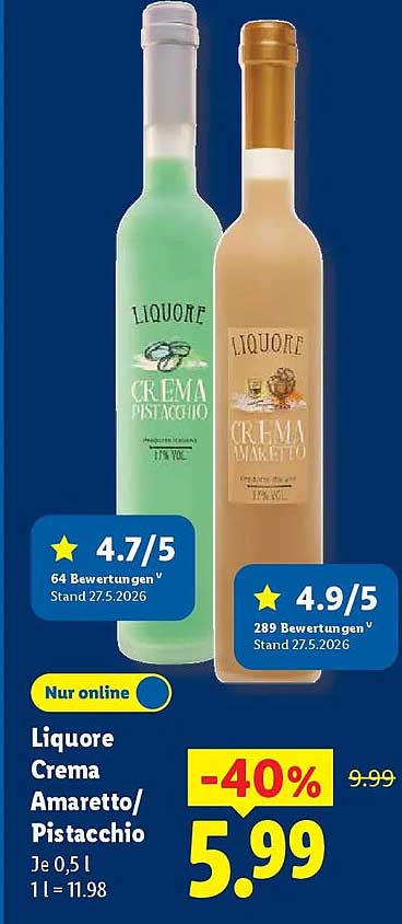 Liquore Crema Amaretto/ Pistacchio