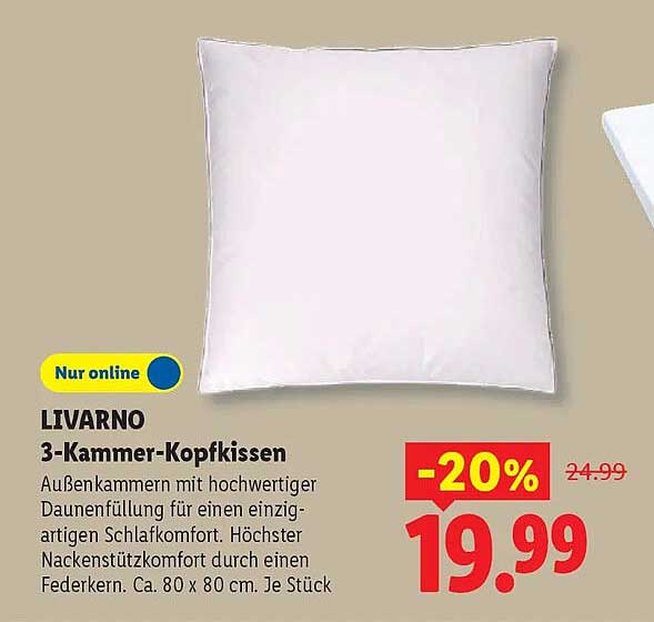 LIVARNO 3-Kammer-Kopfkissen