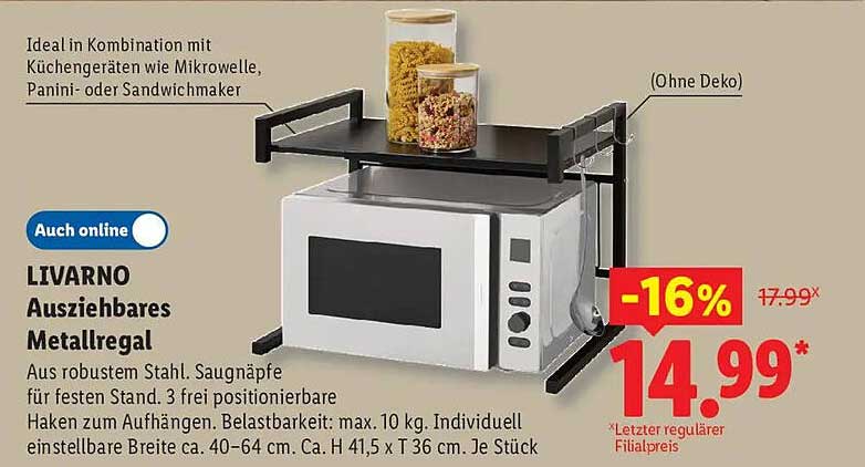LIVARNO Ausziehbares Metallregal