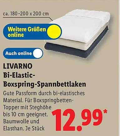 LIVARNO Bi-Elastic-Boxspring-Spannbettlaken