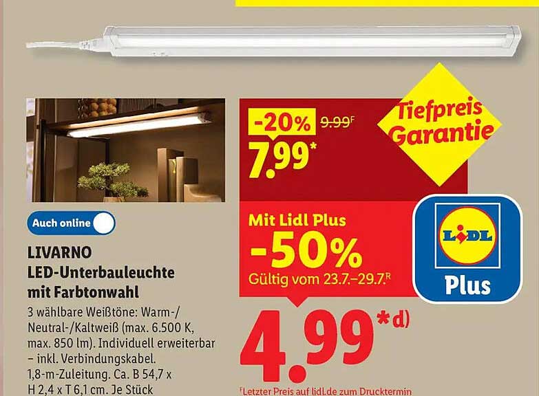 LIVARNO LED-Unterbauleuchte mit Farbtonwahl