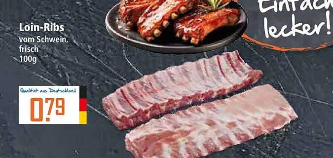 Loin-Ribs vom Schwein, frisch 100g