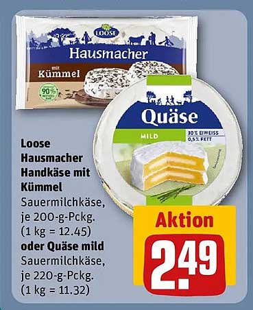 Loose Hausmacher Handkäse mit Kümmel oder Quäse mild