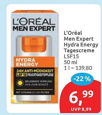 L'Oréal Men Expert Hydra Energy Tagescreme LSF15 50 ml 1 l = 139,80