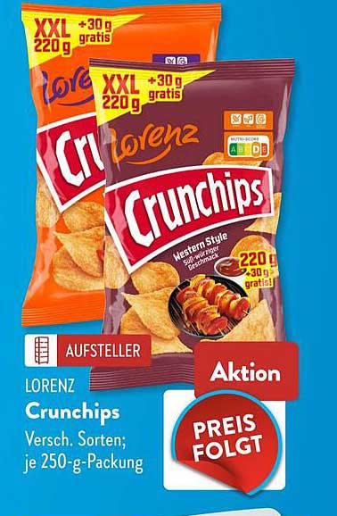 Lorenz Crunchips Versch. Sorten; je 250-g-Packung