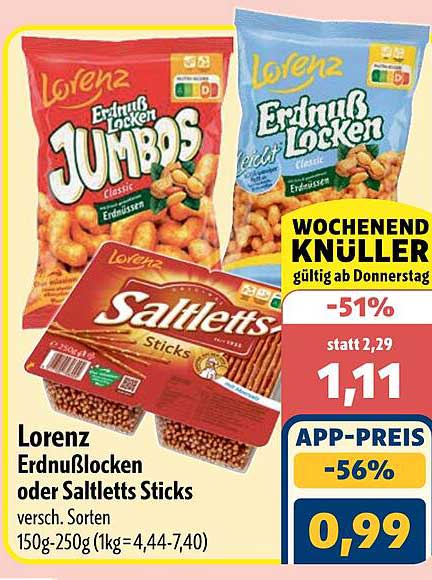Lorenz Erdnusslocken oder Saltletts Sticks