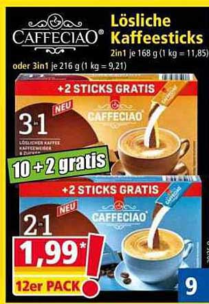Lösliche Kaffeesticks