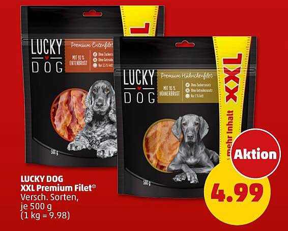 LUCKY DOG XXL Premium Filet* versch. Sorten, je 500 g (1 kg = 9.98)