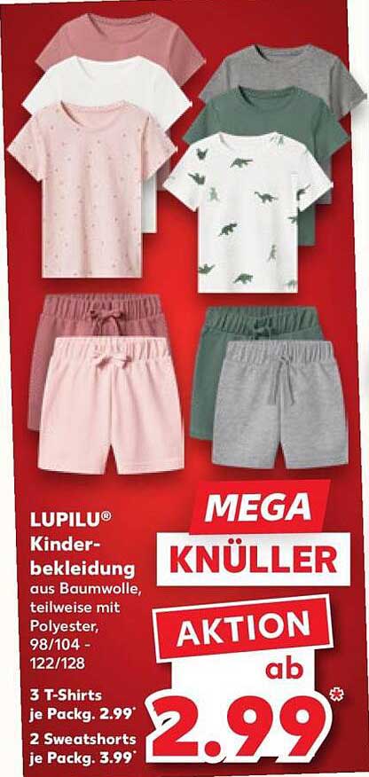 LUPILU® Kinderbekleidung aus Baumwolle, teilweise mit Polyester, 98/104 - 122/128