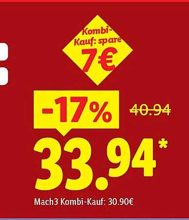 Mach3 Kombi-Kauf: 30.90€