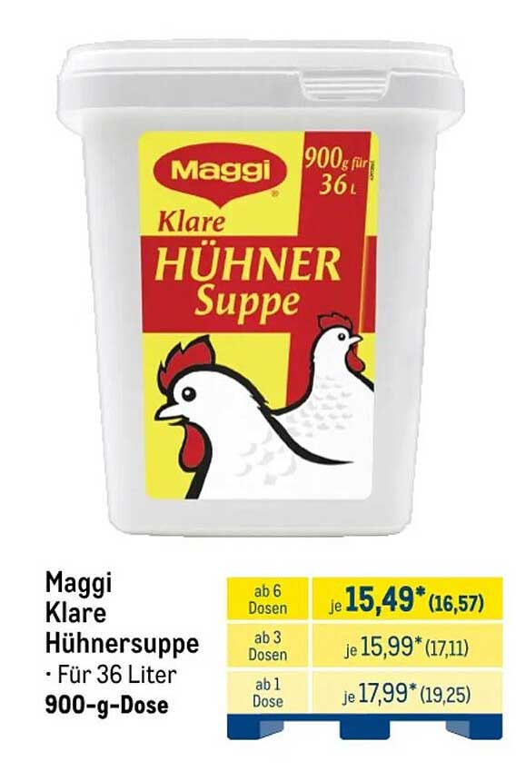 Maggi Klare Hühnersuppe • Für 36 Liter 900-g-Dose
