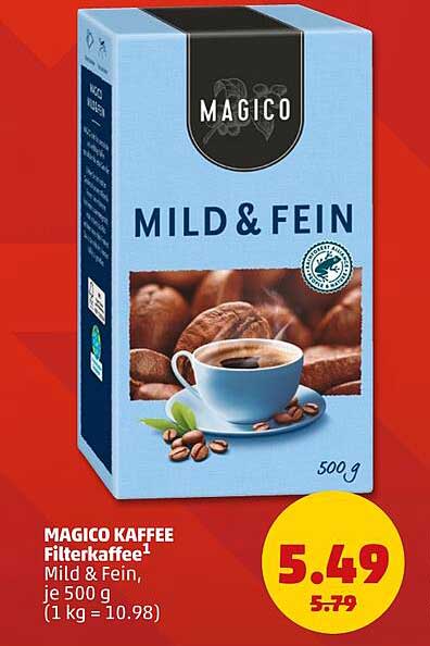 MAGICO KAFFEE Filterkaffee1 Mild & Fein, je 500 g (1 kg = 10.98)