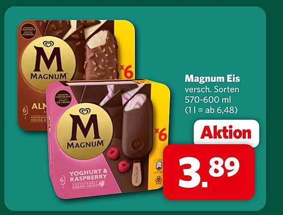 Magnum Eis versch. Sorten 570-600 ml (1 l = ab 6,48)