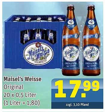 Maisel's Weisse Original 20 x 0,5 Liter (1 Liter = 1,80)