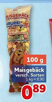 Maisgebäck versch. Sorten 1 kg = 8,90