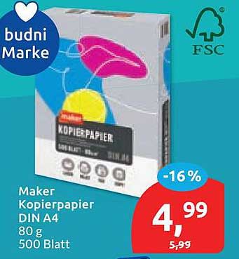 Maker Kopierpapier DIN A4 80 g 500 Blatt