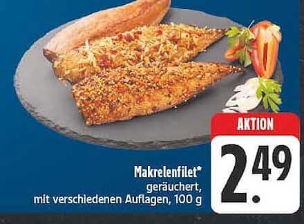 Makrelenfilet* geräuchert, mit verschiedenen Auflagen, 100 g