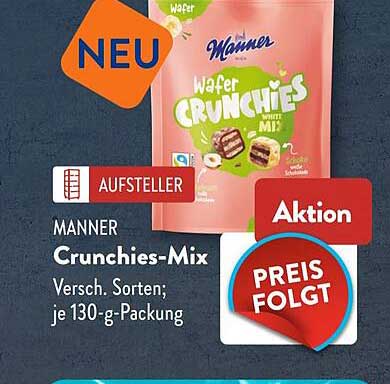 MANNERS Crunchies-Mix Versch. Sorten, je 130-g-Packung