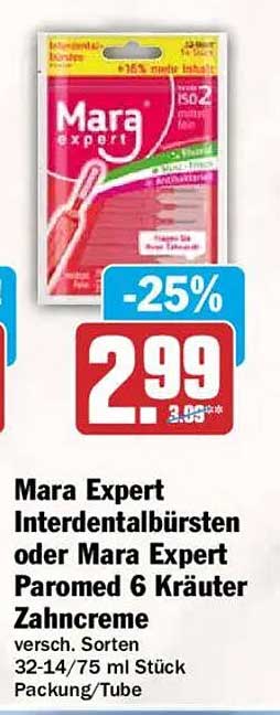 Mara Expert Interdentalbürsten oder Mara Expert Paromed 6 Kräuter Zahncreme