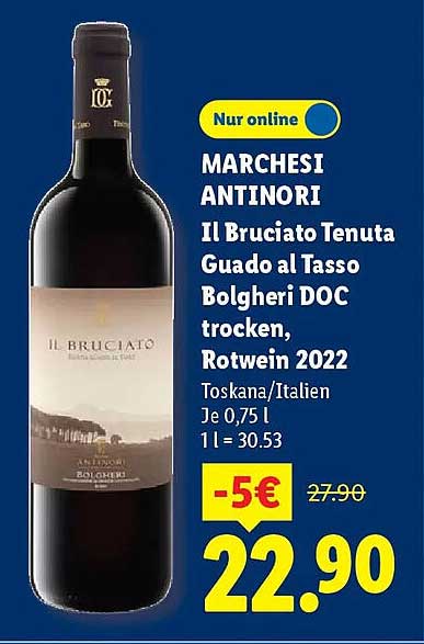 MARCHESI ANTINORI Il Bruciato Tenuta Guado al Tasso Bolgheri DOC trocken, Rotwein 2022
