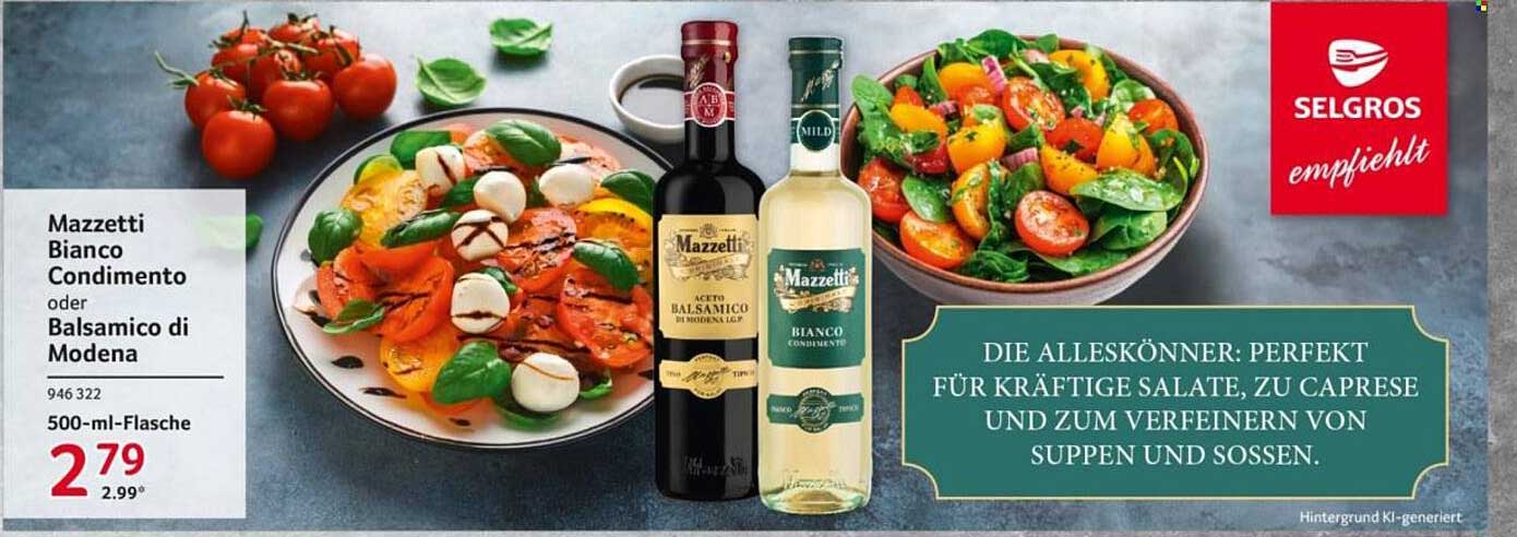 Mazzetti Bianco Condimento oder Balsamico di Modena