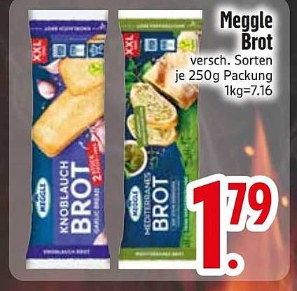 Meggle Brot versch. Sorten je 250g Packung 1kg=7.16