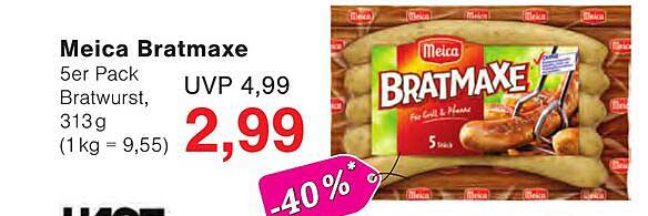 Meica Bratmaxe 5er Pack Bratwurst, 313g (1kg = 9,55)