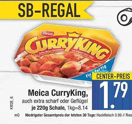 Meica CurryKing, auch extra scharf oder Geflügel je 220g Schale, 1kg=8.14