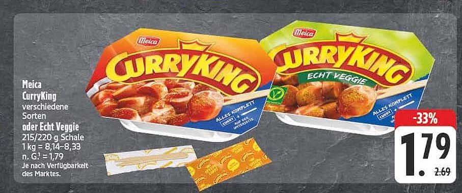 Meica CurryKing verschiedene Sorten oder Echt Veggie 215/220 g Schale