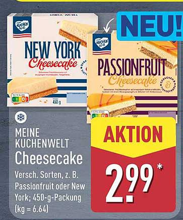 MEINE KUCHENWELT Cheesecake Versch. Sorten, z. B. Passionfruit oder New York; 450-g-Packung (kg = 6.64)