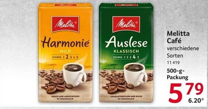 Melitta Café verschiedene Sorten 11 419 500-g-Packung