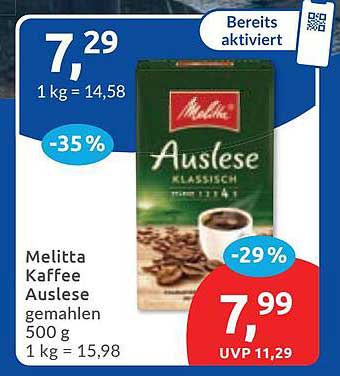 Melitta Kaffee Auslese gemahlen 500 g