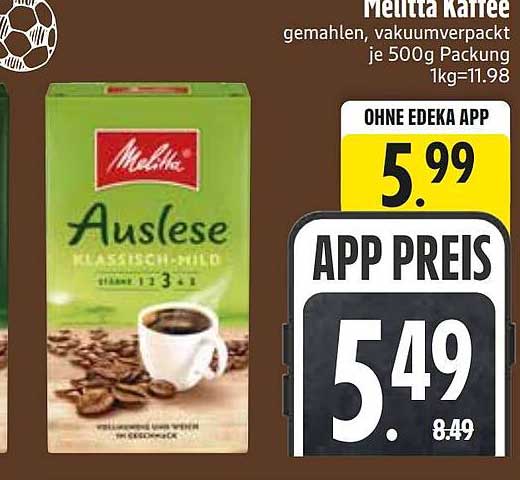 Melitta Kaffee gemahlen, vakuumverpackt je 500g Packung