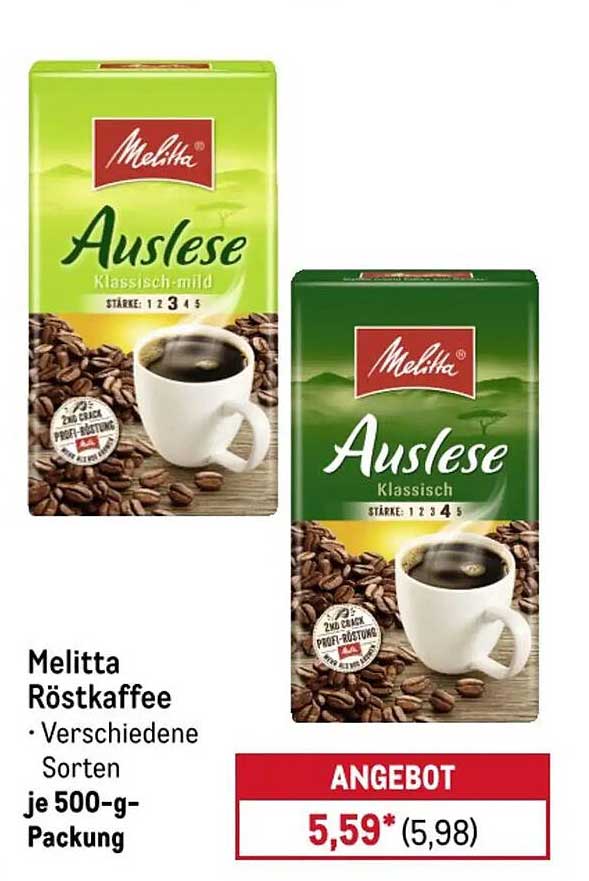 Melitta Röstkaffee • Verschiedene Sorten je 500-g-Packung